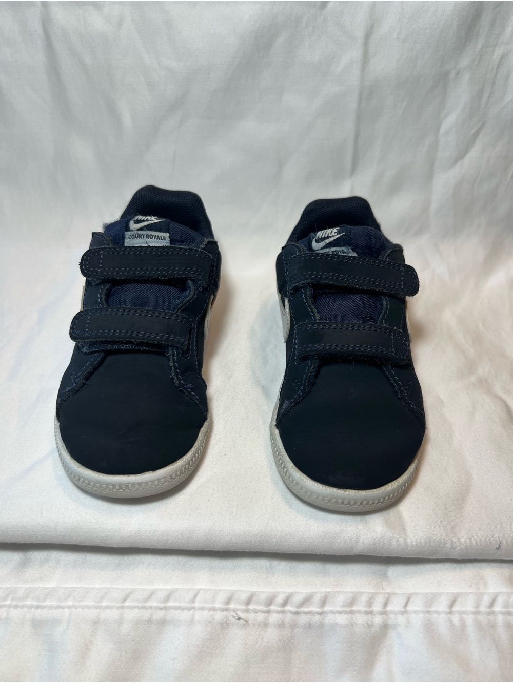 Nike Kids Navy Velcro Sneakers with White Soles